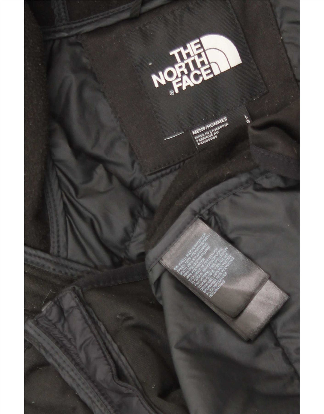 Męska kurtka dresowa z kapturem i wyściełanym kapturem The North Face, duża, czarna