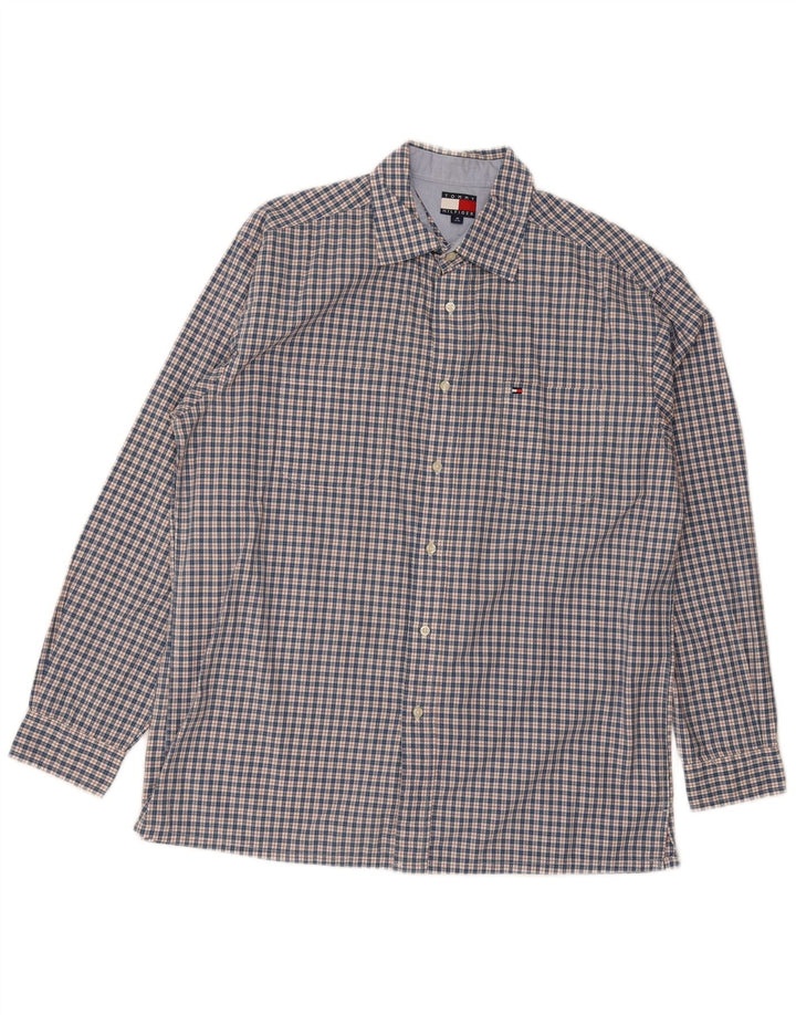 Męska koszula o regularnym kroju Tommy Hilfiger w średnią niebieską kratkę