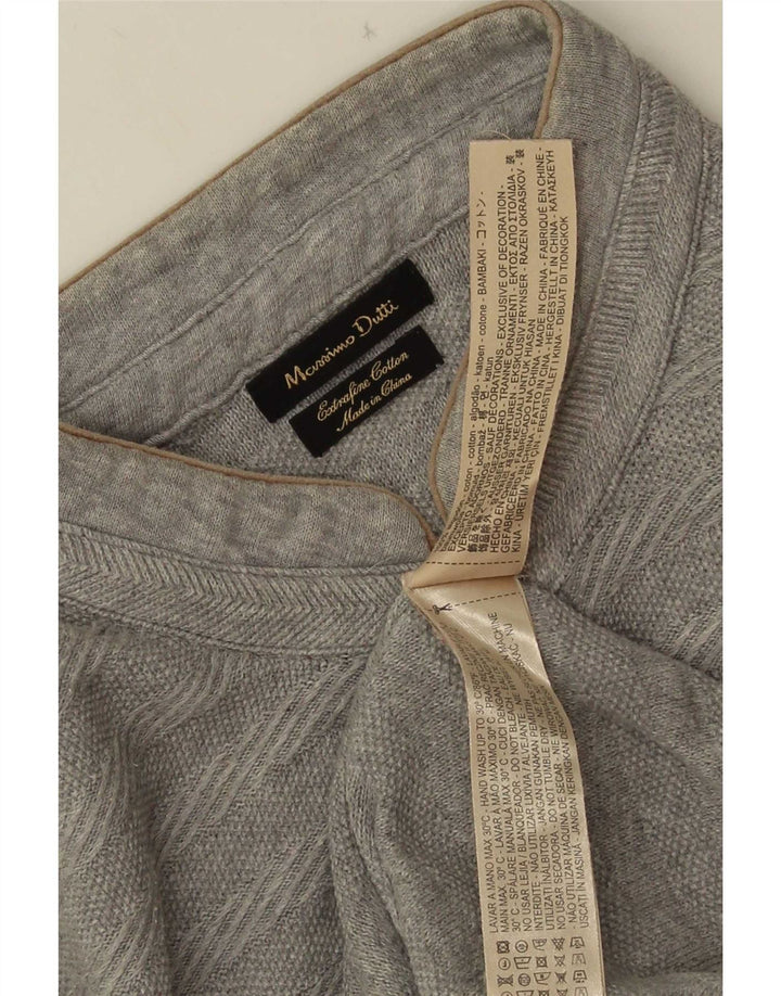 Męski sweter zapinany na guziki Massimo Dutti XL, bawełniany w szare paski