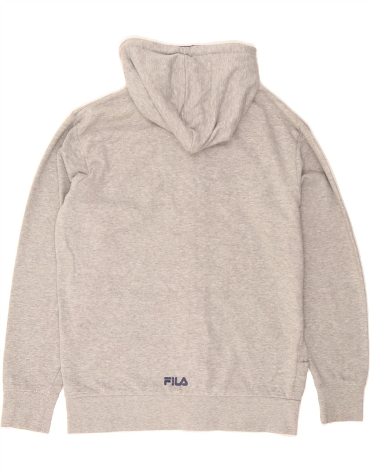 FILA Mens Graphic Zip Hoodie Sweater Medium Grey Cotton Vintage Fila and Second-Hand Fila from Messina Hembry 