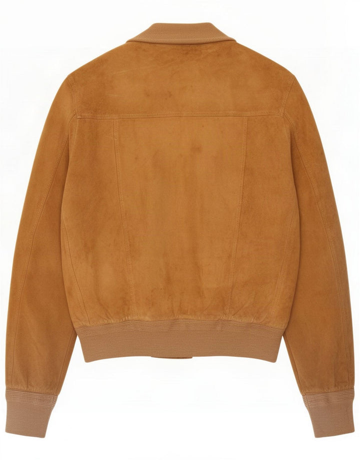 Męska zamszowa kurtka bomber w stylu vintage IT 50 duża beżowa