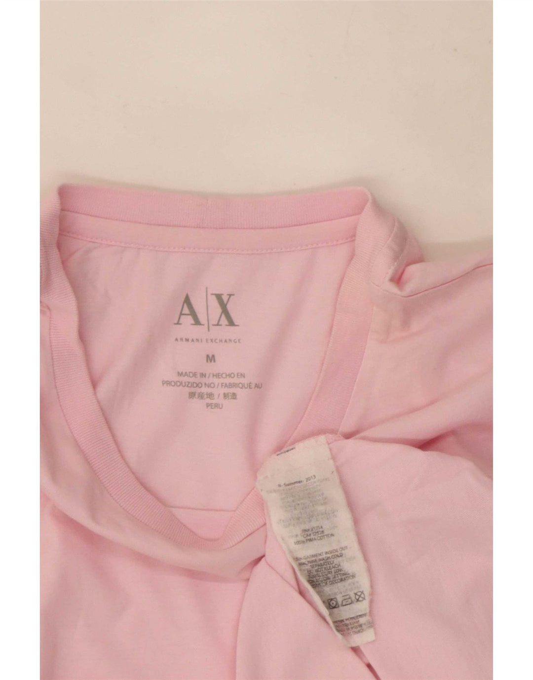 T-shirt męski Armani Exchange Top, średni, różowy, bawełniany