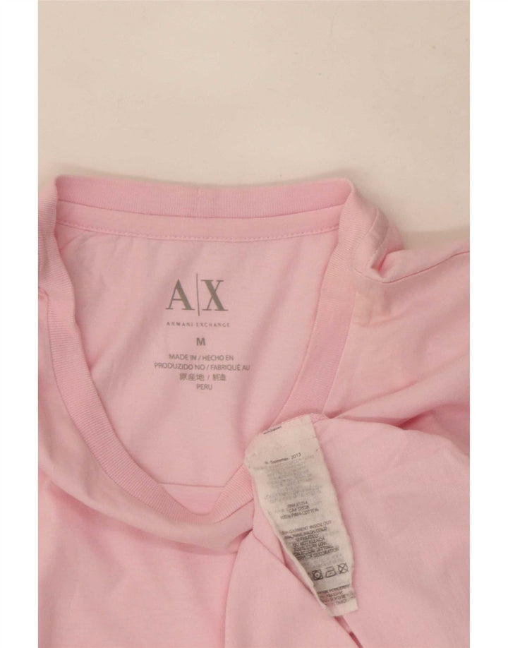 T-shirt męski Armani Exchange Top, średni, różowy, bawełniany