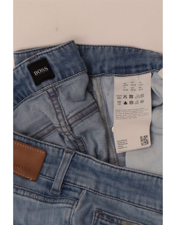 Hugo Boss Męskie jeansy slim W34 L34 Niebieskie bawełniane
