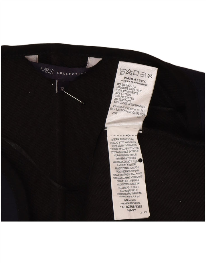 Marks & Spencer Damski płaszcz otwarty UK 12, średni granatowy, bawełniany