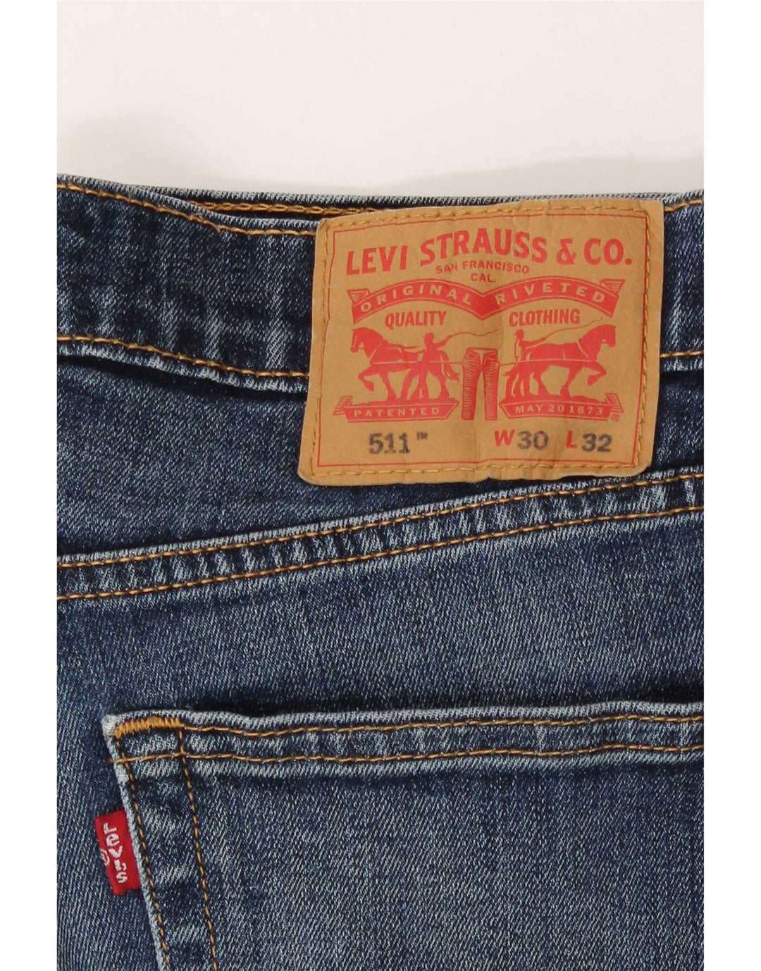 Męskie jeansy Levi's 511 w trudnej sytuacji W30 L29 Niebieska bawełna