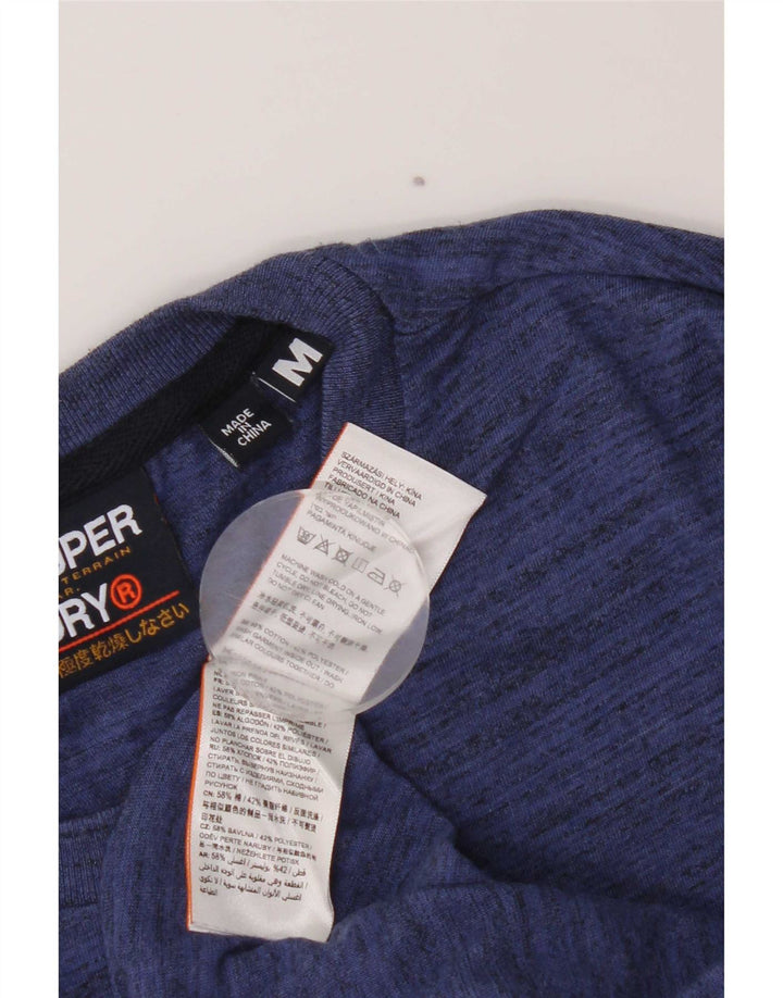 Męska koszulka Superdry Regular Graphic Top, średnia niebieska bawełna w cętki