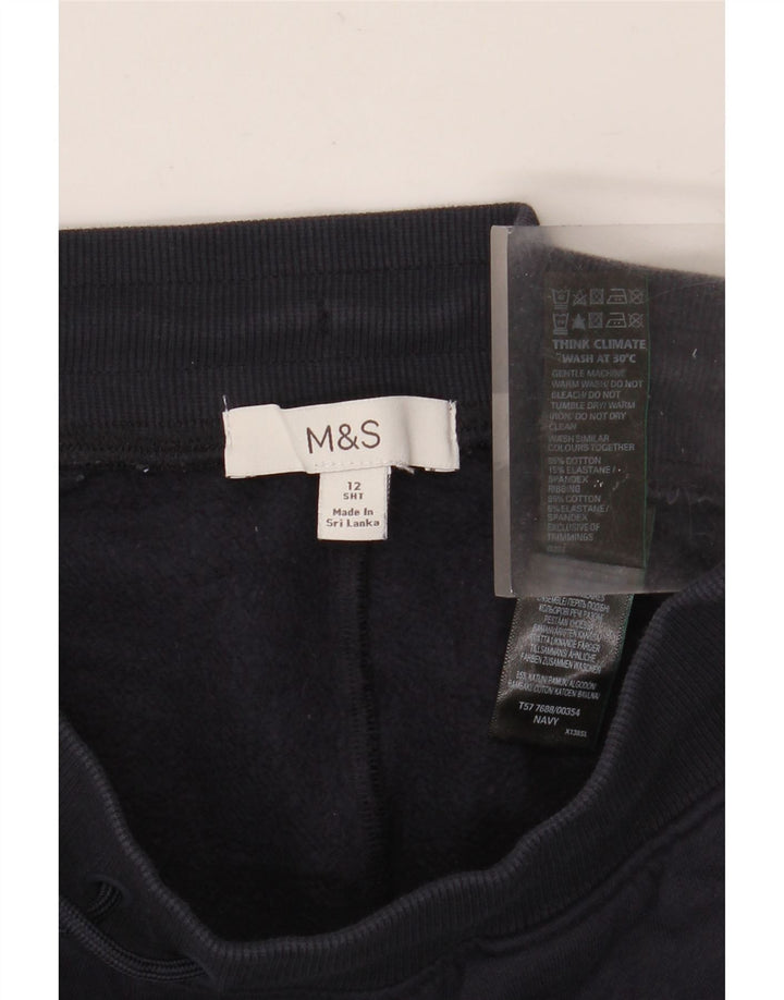 Damskie spodnie dresowe MARKS & SPENCER UK 12, średnie, granatowe, bawełniane