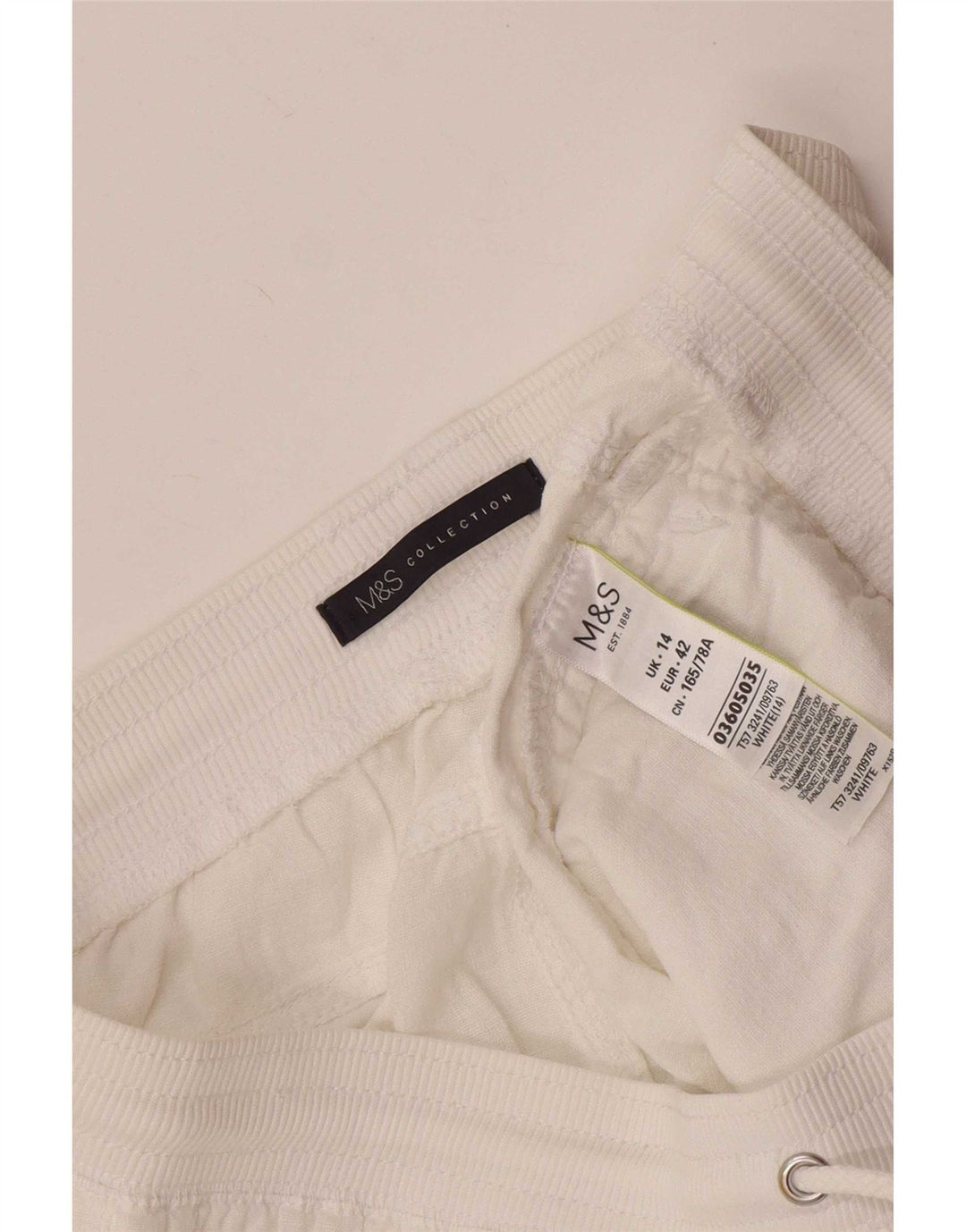 Spodenki damskie Marks & Spencer UK 14 duże W32 białe lniane