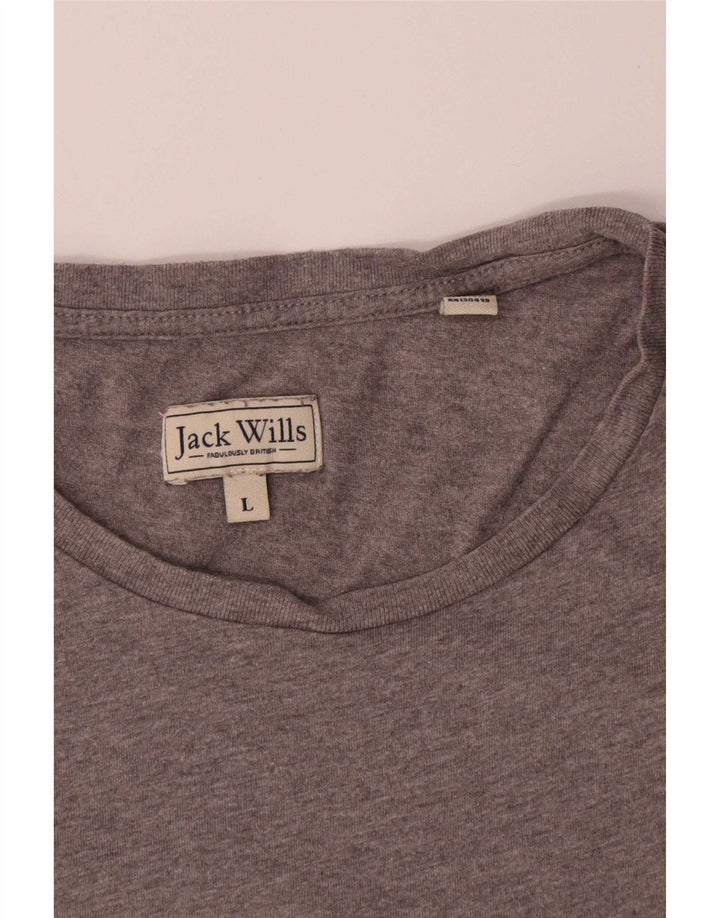 Męski T-shirt z grafiką Jack Wills, duży, szary, bawełniany