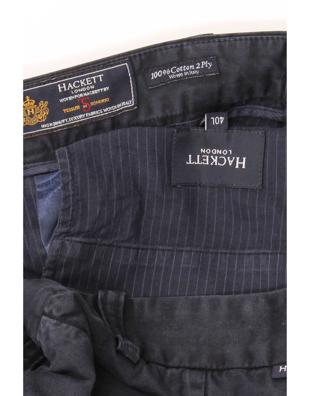 Męskie proste spodnie Chino Hackett W40 L34 Granatowa bawełna