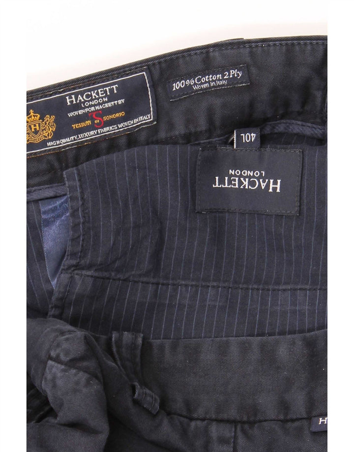 Męskie proste spodnie Chino Hackett W40 L34 Granatowa bawełna