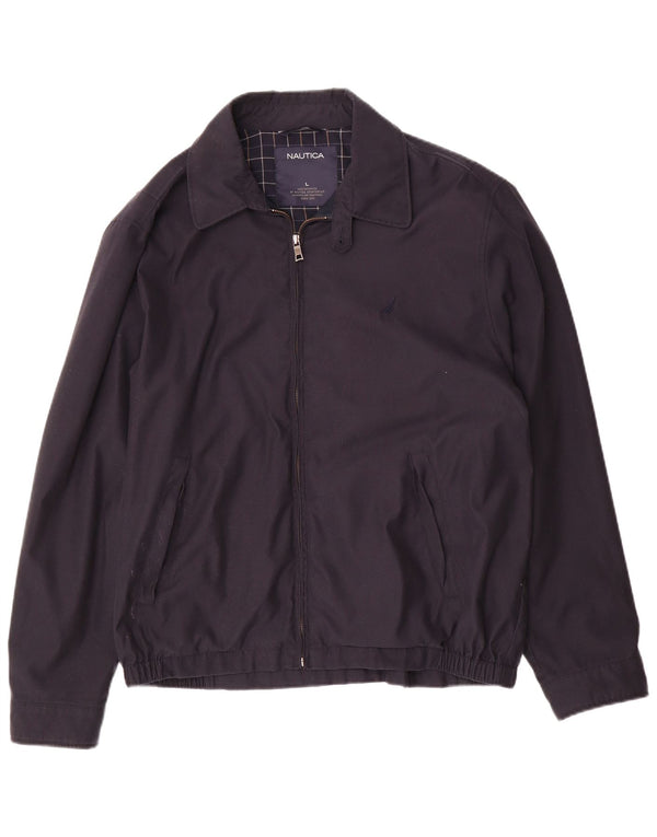 Nautica Mens Bomber Jacket UK 40 Large Navy Blue Polyester
