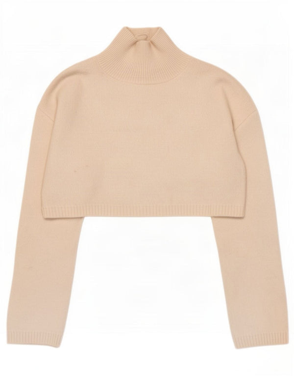 Sweter damski Zara Crop Oversize z golfem UK 10 Small White