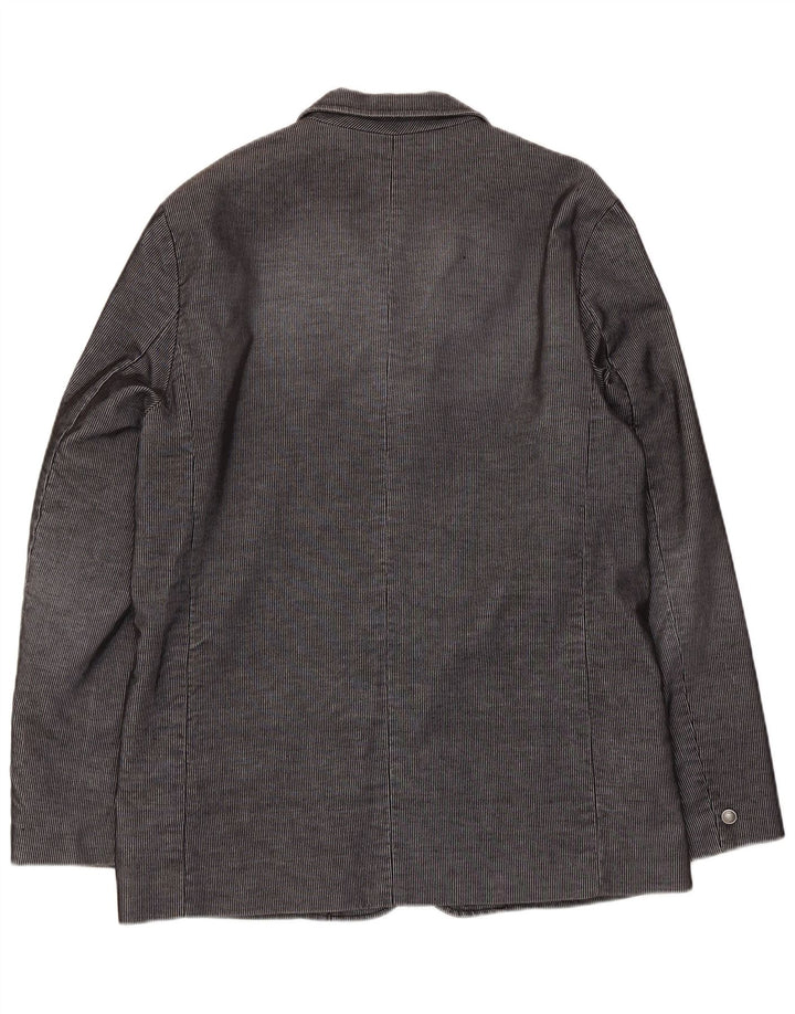 Męska marynarka zapinana na 3 guziki Scotch & Soda UK 40, duża, szara, bawełniana w prążki