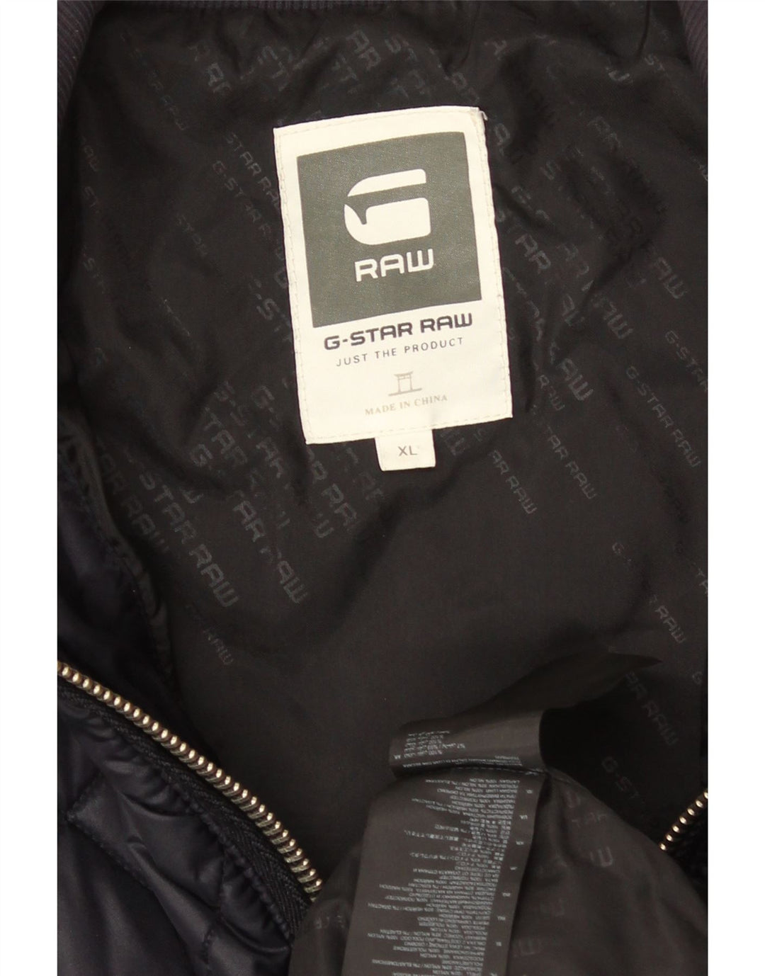 Męska pikowana kurtka z kapturem G-Star UK 42 XL Granatowy poliester