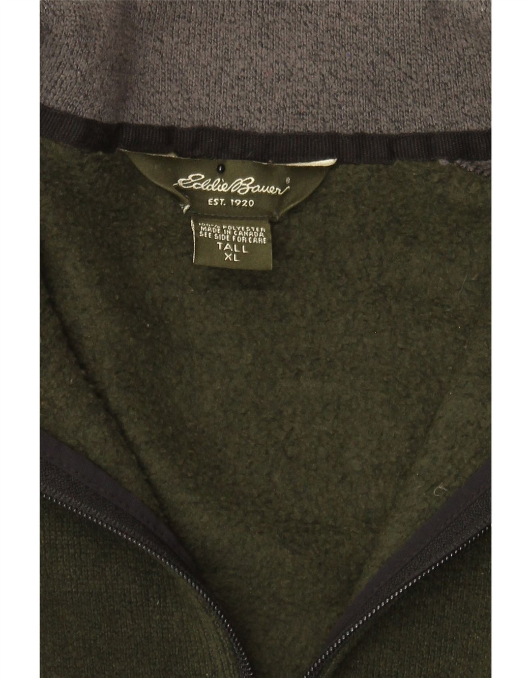 EDDIE BAUER Mens Zip Neck Sweatshirt Jumper XL Green Colourblock Polyester Vintage Eddie Bauer and Second-Hand Eddie Bauer from Messina Hembry 
