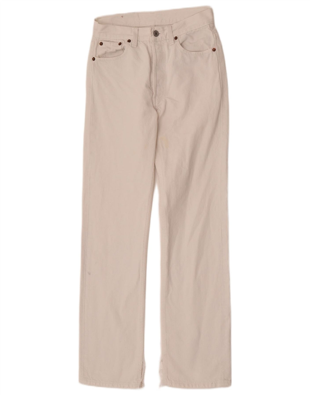 Damskie dżinsy Levi's 501 Straight W28 L32 Biała bawełna