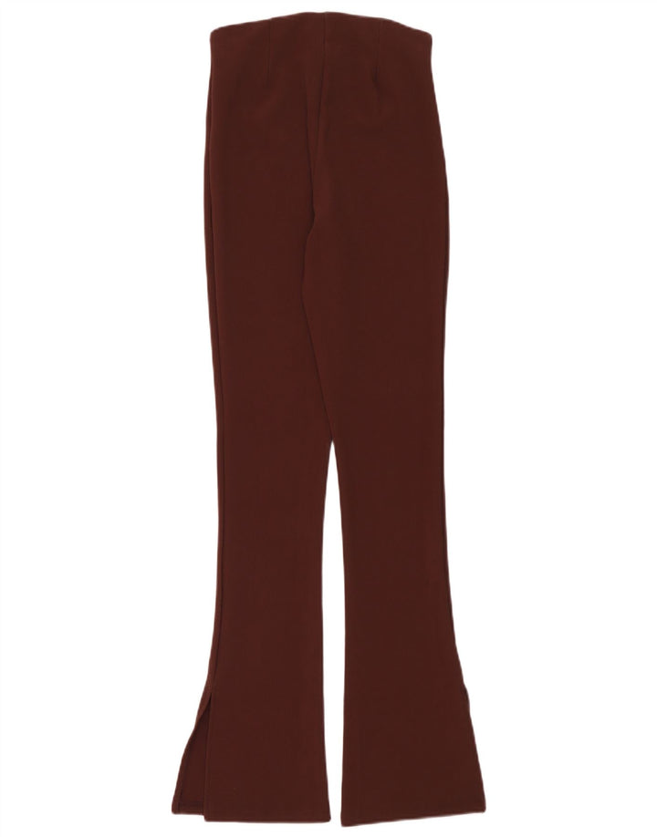 Spodnie damskie Zara Flare, średnie, W28 L32, brązowe, poliestrowe