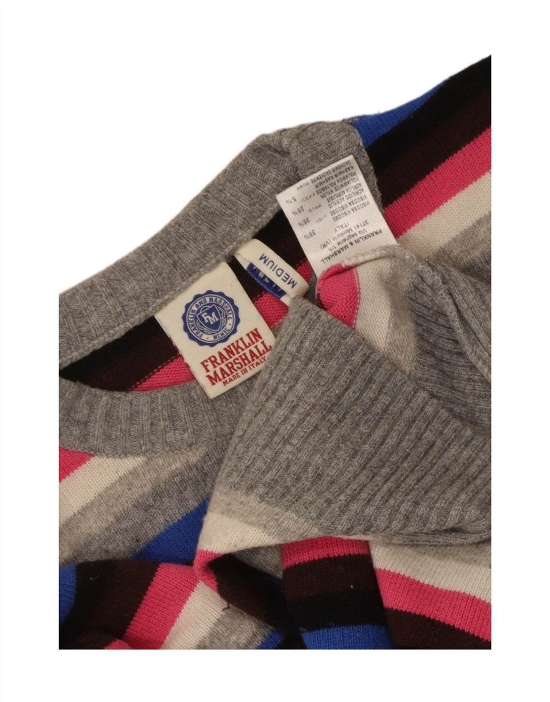 Męski sweter z okrągłym dekoltem Franklin Marshall, średni, wielokolorowy