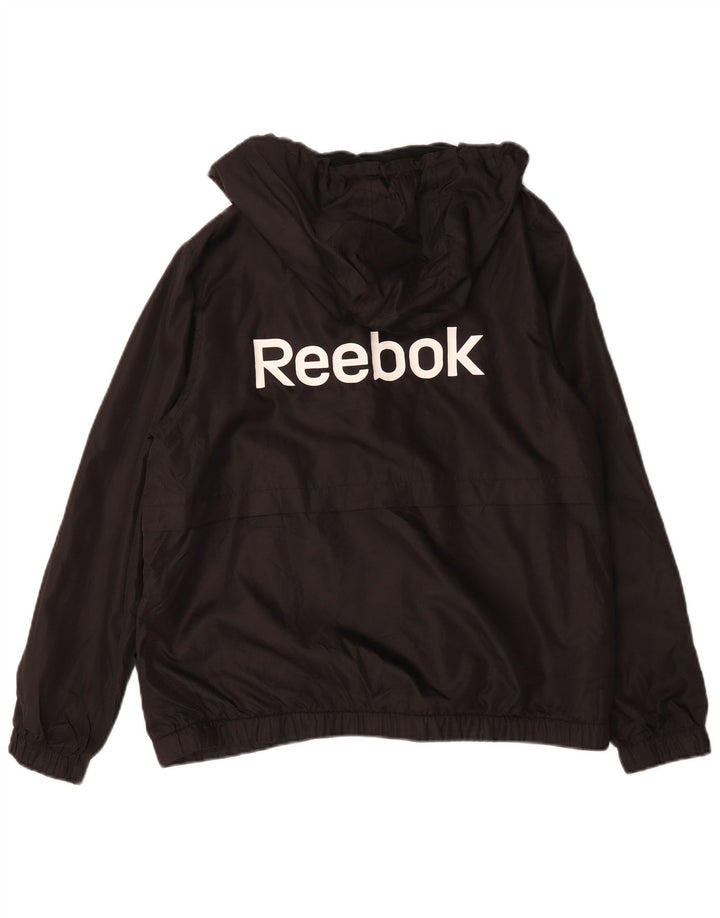 Męska kurtka bomberka z kapturem Reebok UK 40, duża, czarna, poliester