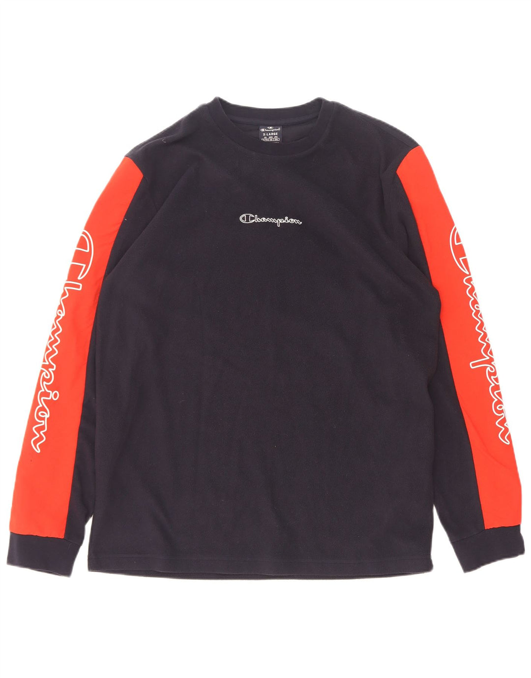 Męski sweter polarowy Champion Graphic XL, granatowy, poliester z blokami kolorów