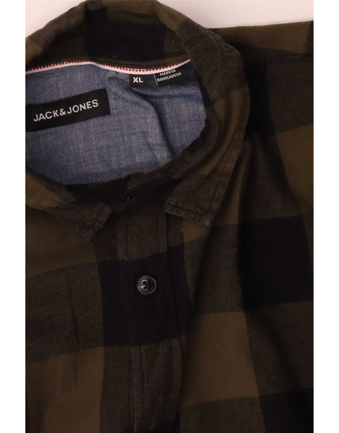 Męska koszula flanelowa Jack & Jones XL w kolorze khaki, bawełniana krata