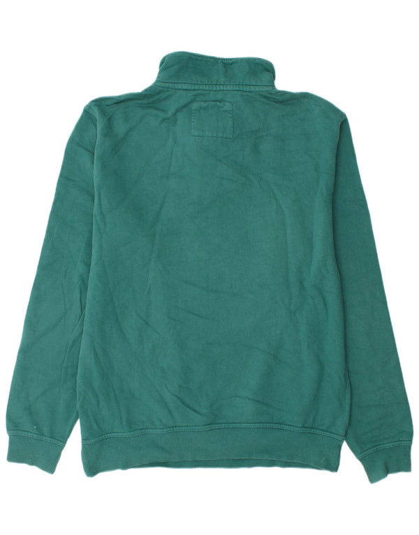 Crew Clothing Męska bluza z zamkiem błyskawicznym, duża, zielona bawełna