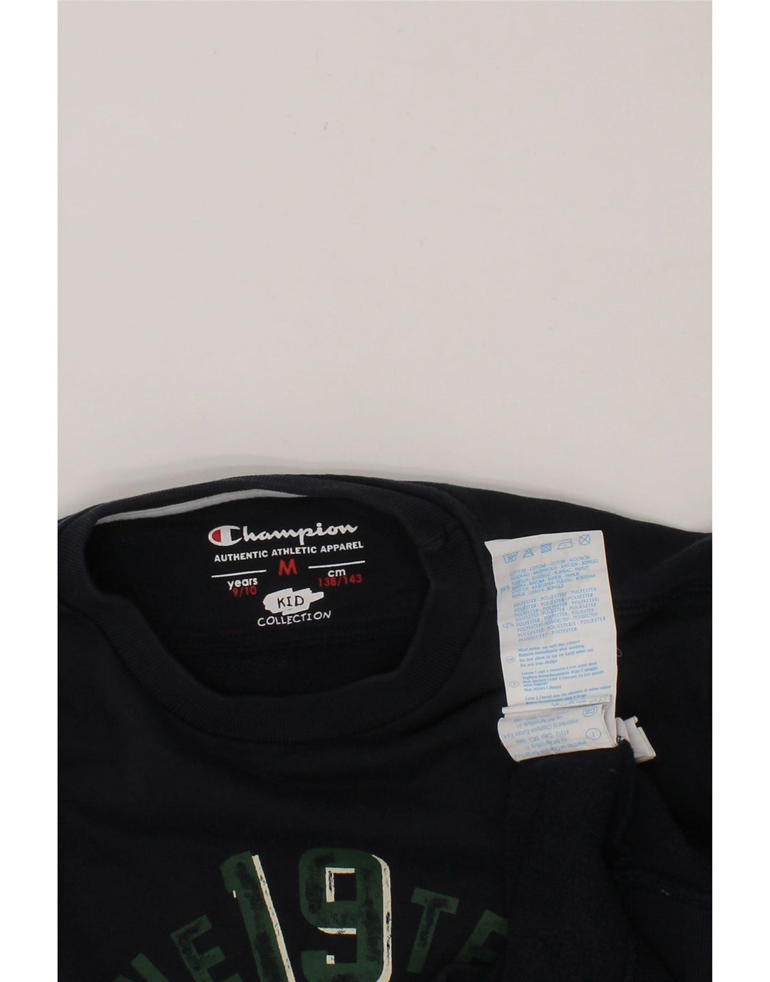 CHAMPION Boys Graphic Sweatshirt Jumper 9-10 Years Medium  Navy Blue Vintage Champion and Second-Hand Champion from Messina Hembry 