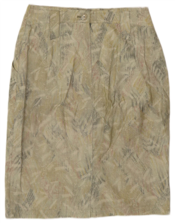 VINTAGE Womens Abstract Pattern Pencil Skirt W28 Medium Green
