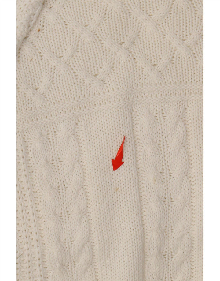 Sweter damski VINTAGE z dekoltem w łódkę UK 14, duży, biały