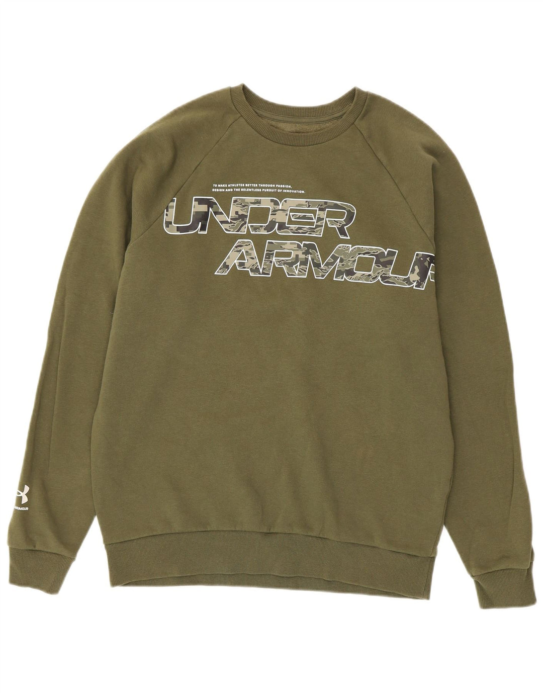 Męska bluza z grafiką Under Armour, średnia, bawełniana khaki