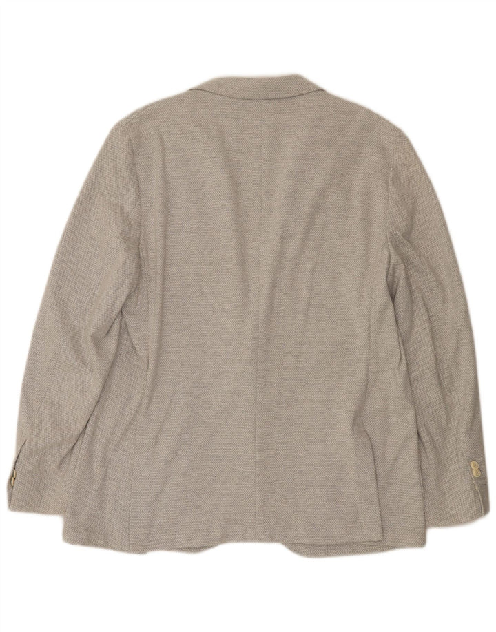 Męska marynarka zapinana na 2 guziki Massimo Dutti EU 56 XL Szara tkanina argyle/diament