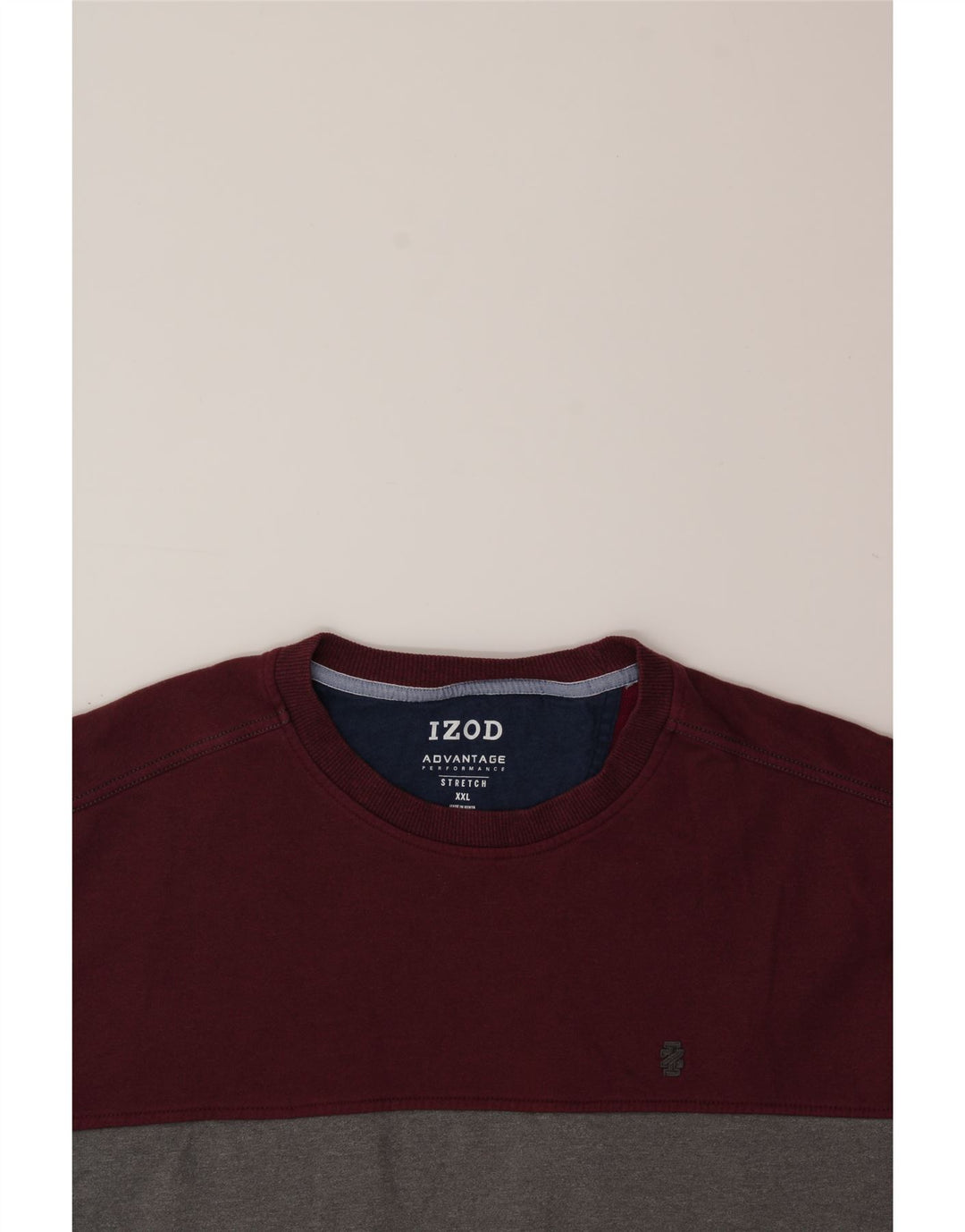 IZOD Męski sweter ze stretchem, 2XL, szary poliester z blokami kolorów