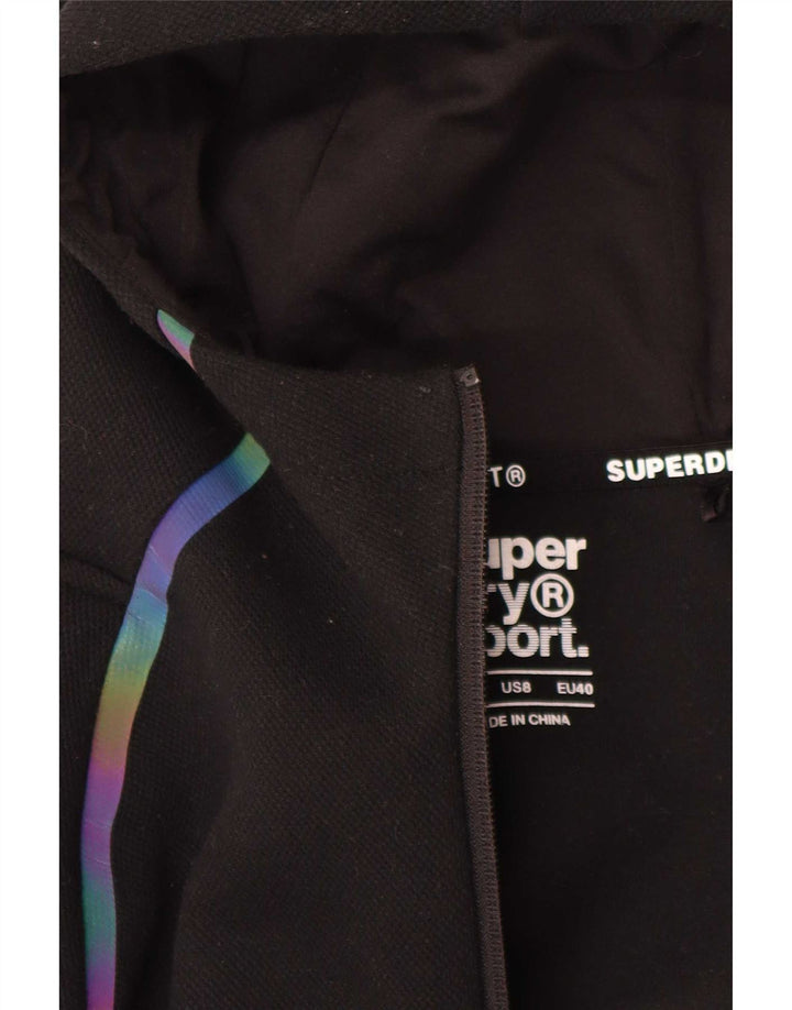 Damski sweter z kapturem i zamkiem Superdry, UK 12, średni czarny poliester