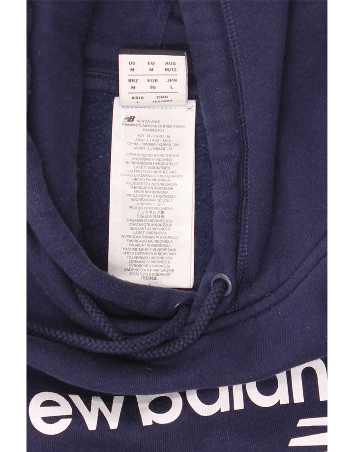 Męski sweter z kapturem New Balance w kolorze średnioniebieskim, bawełniany