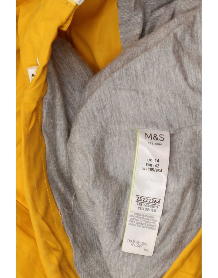 Damska kurtka przeciwdeszczowa Marks & Spencer z kapturem, oversize, UK 14, duża, żółta