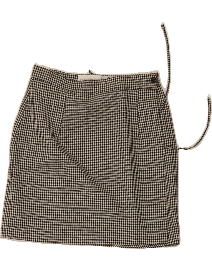 SPORTSTAFF Womens Mini Skirt Medium W26  Black Houndstooth Wool Vintage Sportstaff and Second-Hand Sportstaff from Messina Hembry 