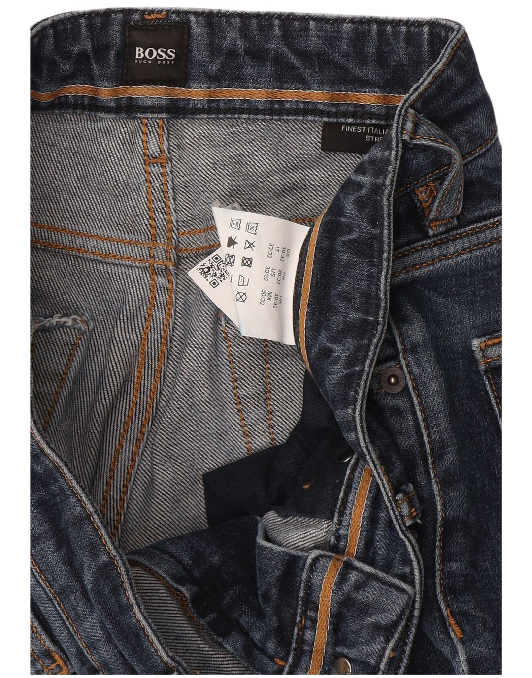 Męskie jeansy slim proste Hugo Boss W30 L32 granatowe