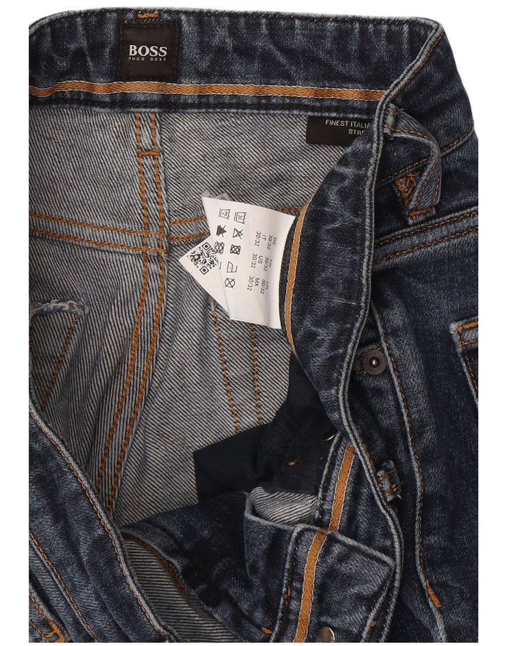 Męskie jeansy slim proste Hugo Boss W30 L32 granatowe