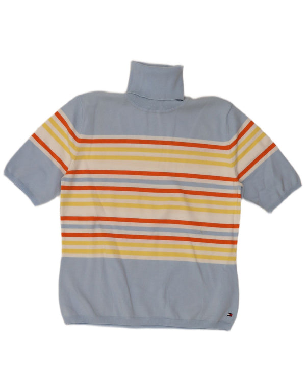 Damski sweter Tommy Hilfiger z wywijanym dekoltem UK 14, duże niebieskie paski