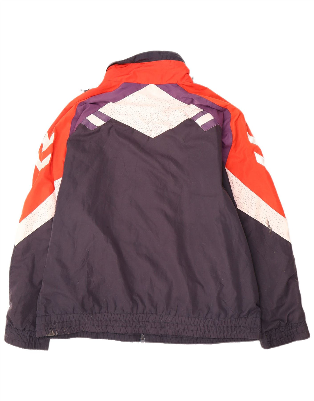 Męska kurtka dresowa Hummel o luźnym kroju, mała, granatowa, z blokami kolorów