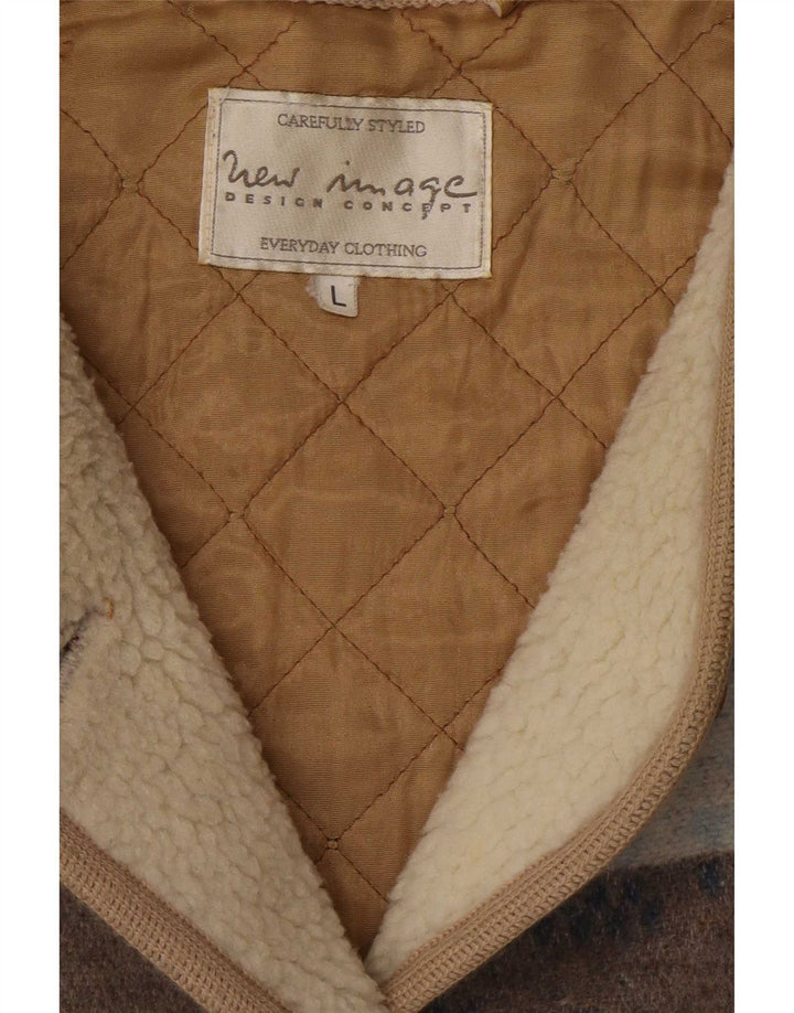 Płaszcz damski vintage UK 16, duże, wielokolorowe paski