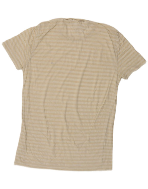 T-shirt męski slim fit Tommy Hilfiger, top XL, beżowa, bawełniana w paski