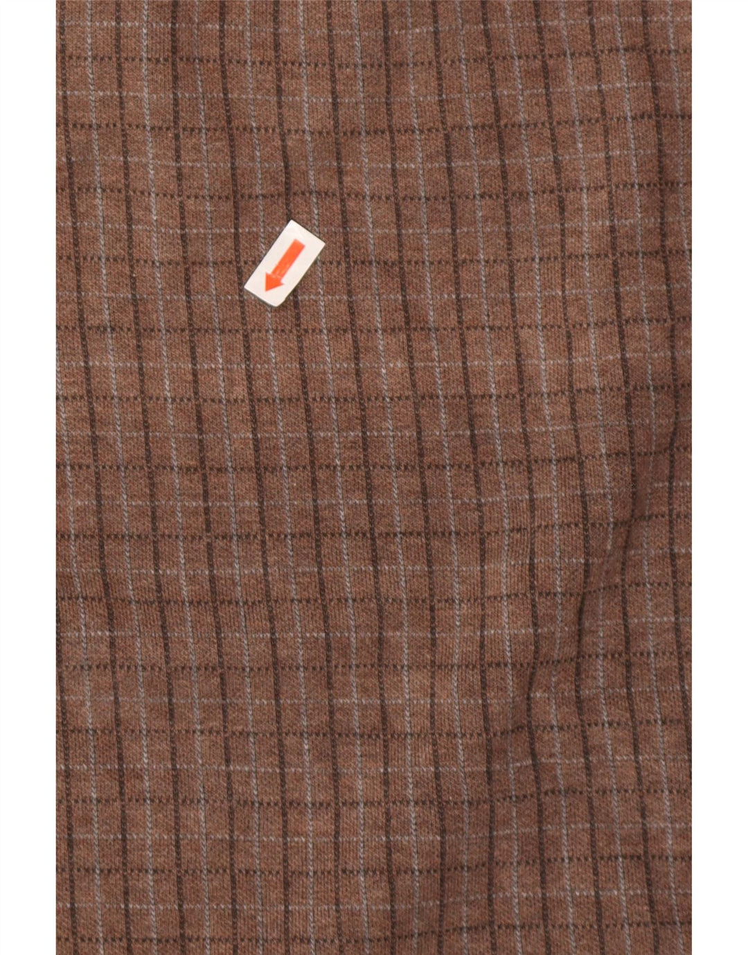 Izod Męski sweter z zamkiem błyskawicznym, bawełniany w brązową kratkę