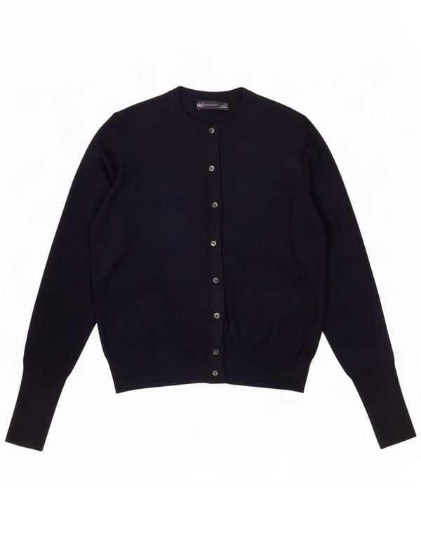 Marks & Spencer Damski sweter kardigan UK 12 Medium Granatowy Wiskoza