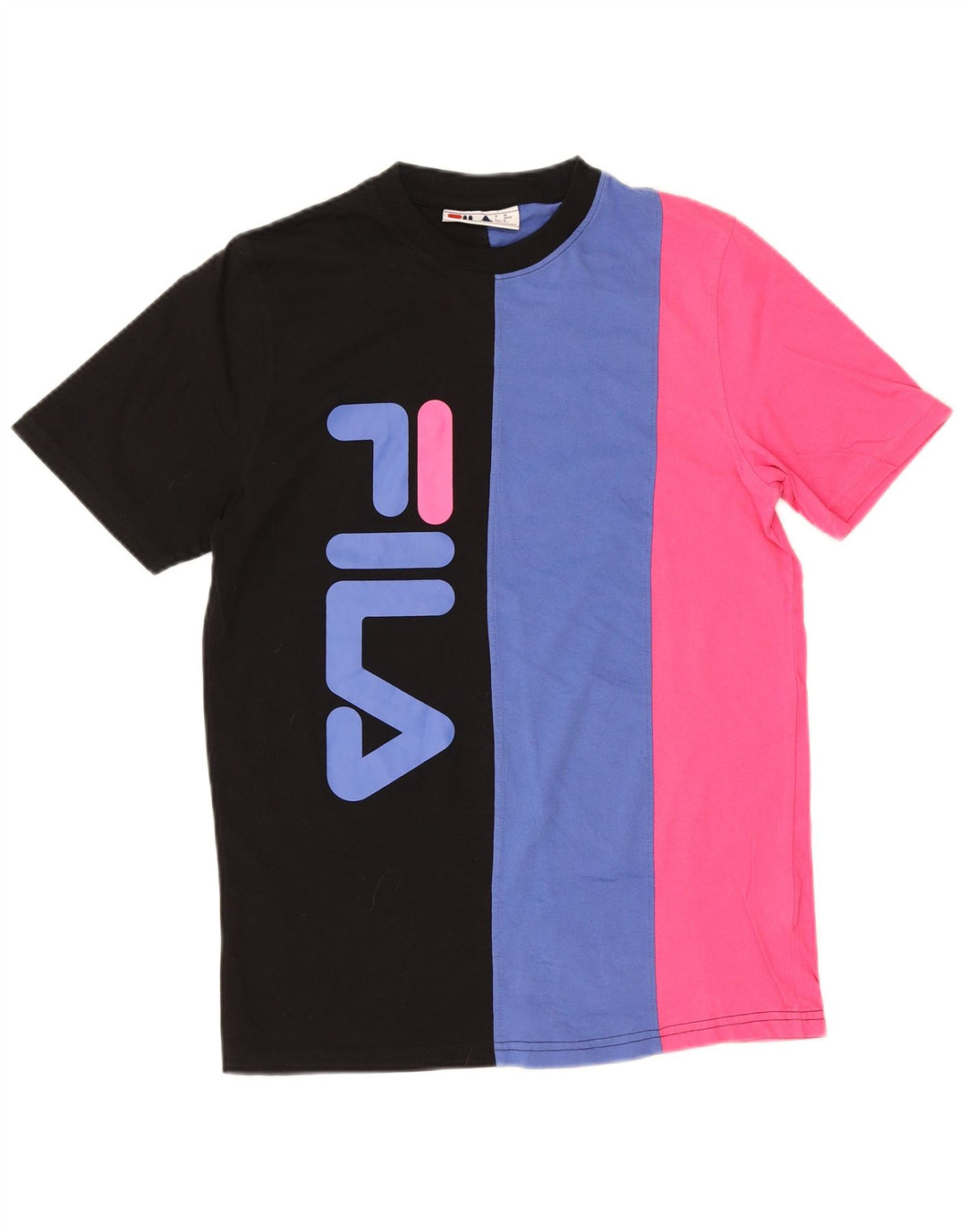 Męski T-shirt Fila z grafiką, mały, wielokolorowy, bawełniany z blokami kolorów