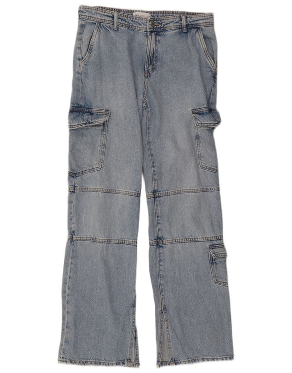 Zara Womens Cargo Straight Jeans EU 38 Small W32 L32 Blue
