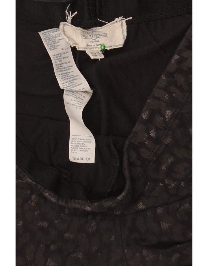 Damskie legginsy Fat Face UK 12, średnie, czarne, bawełniane w cętki