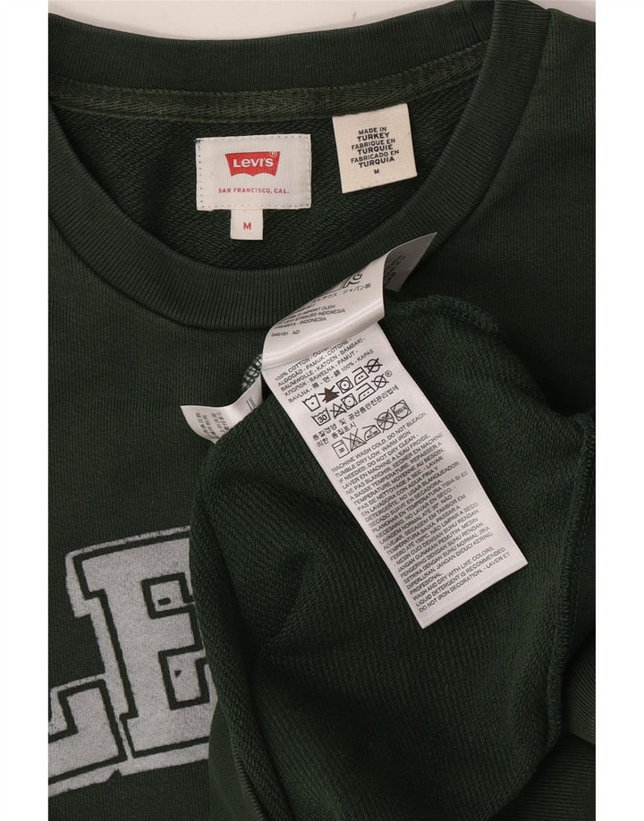 Męska bluza Levi's z grafiką, średnia, zielona bawełna
